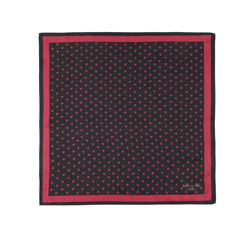 Kate Spade mini hearts silk bandana scarf